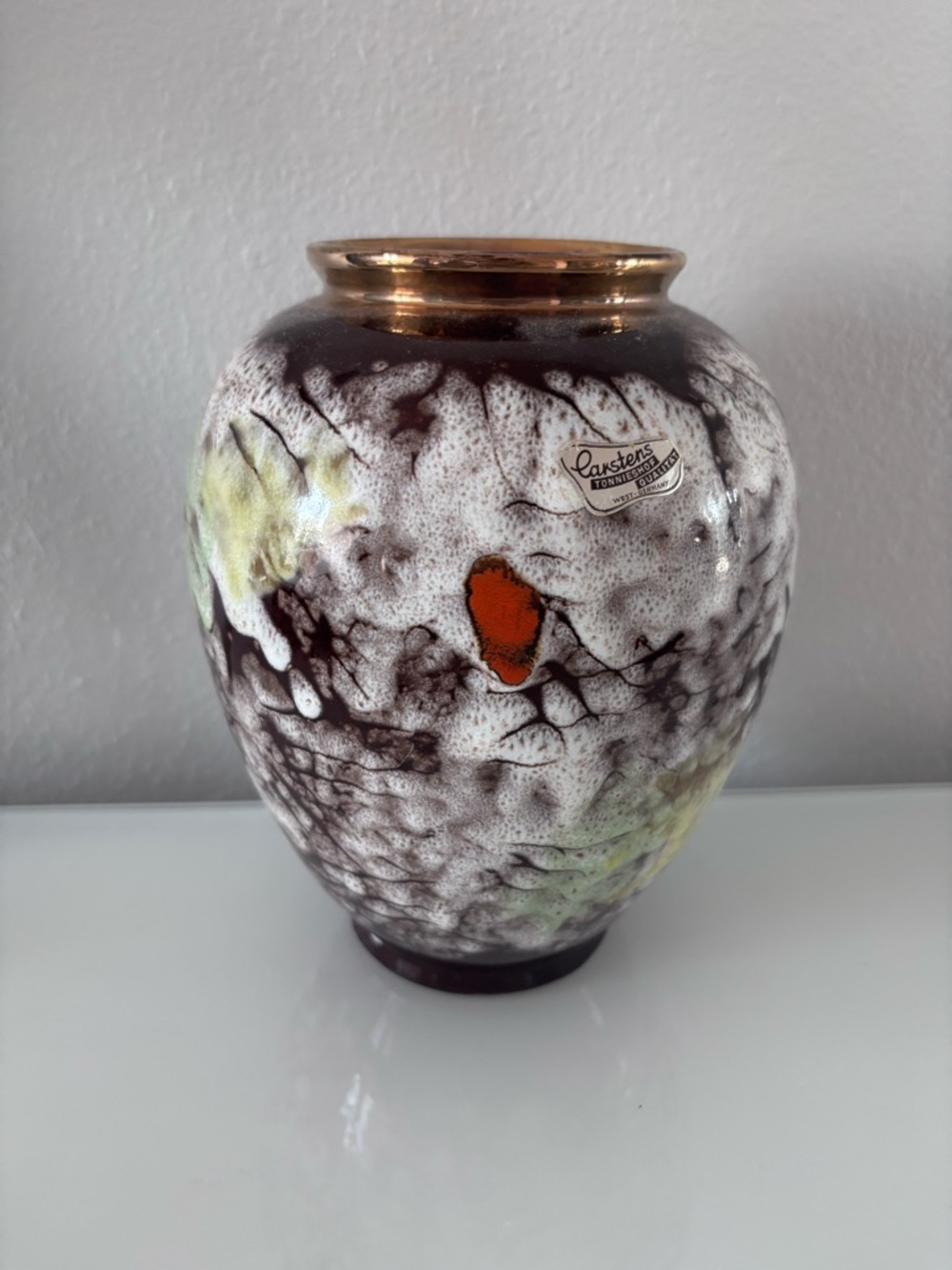 Vintage MCM Bronze Vase West Germany Antique Carstens Tönnieshof Pottery